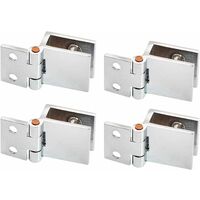 Pack of 4 0° Glass Door Hinge, Glass Door Hinge Made of Zinc Alloy, Glass Door Clip in, Easy Installation, Durable for Display Cabinets, Wine Cabinet, Bathroom Door (5-8mm Glass)