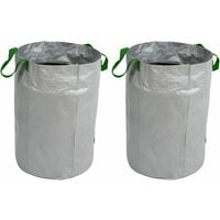 2 Pack 120l Garden Waste Bags Reusable Tear Resistant Waterproof With  Handles Waste Collection Bin For Lawn Pool 45 X 63cm