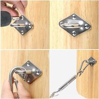 8Pcs Shade Sail Fixing Kit Shade Sail Mounting Kit Stainless Steel Accessories Hammock Hook Spring Hooks Wire Tensioner for Shade Sail Triangle Rectangle