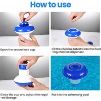 Chlorine Diffuser, Pool Floating Doser, Chlorine Pool Float for Chlorine Tablets, Chlorine Pool Diffuser for Indoor and Outdoor Swimming Pools, Water Park, Spa