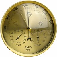 Dial Type Barometer With Thermometer Hygrometer Weather Station Barometric  Pressure Measures Simplicity Easy Reading (metric)