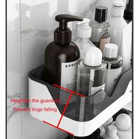 Diesisa 3pc Acrylic Wall Mount Organizer, Adhesive Clear Shower Caddies,Acrylic Soap Basket For