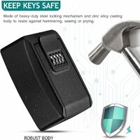 Large Key Safe Wall Mounted Key Lock Box 4 Digit Combination Resettable, Outdoor Key Safe Box Secure Key Storage Waterproof Key Cabinet For Home Garage Airbnb Gym,Mounting Kit included