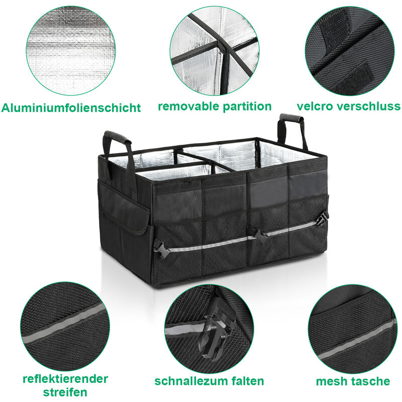 Randaco Auto-Faltbox Kofferraum-Organizer, Faltbare Autotasche, Faltkorb,  Aufbewahrung Taschen, Kofferraumtasche