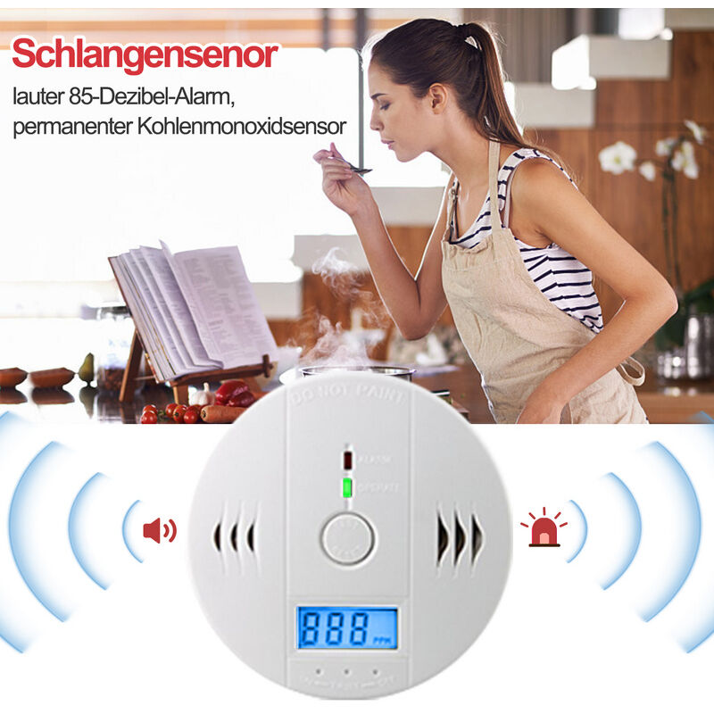 Randaco CO Melder Alarm Kohlenmonoxid Gasmelder Rauchmelder Gaswarner LCD  Anzeige Kohlenmonoxidmelder Brandschutz CO Sensor