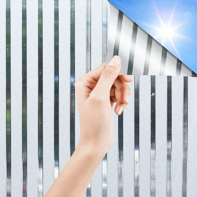 Fensterfolie Sonnenschutzfolie, Wärmedämmung Fensterfolie Tönungsaufkleber,  Reflektierende Sichtschutzfolie für das Home Office, Schwarz,60x200cm