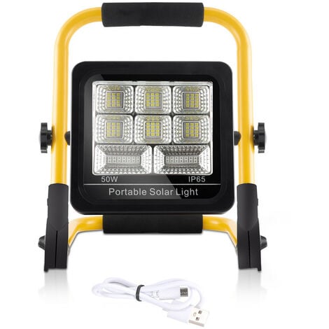 Randaco 50W LED Akku Fluter Beleuchtung Baustrahler IP65 Strahler Solar  Aufladbar