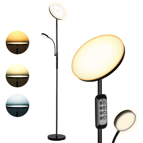 Randaco LED Stehleuchte Stehlampe,27W Dimmbar Deckenfluter, mit  Fernbedienung, Standleuchte, 175cm, Schlafzimmer