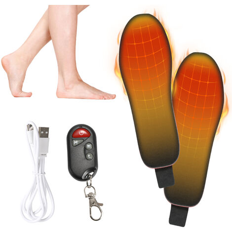 Beheizbare Einlegesohlen, 35-40, Sohlenwärmer mit USB-Schnittstelle,  Fernbedienung, zuschneidbar, Winter Outdoor Fußwärmer, thermische