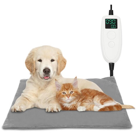 Randaco Wärmematte Haustiere beheizt Zeiteinstellung Hund Katze Heizdecke  Hunde 50x50cm grau