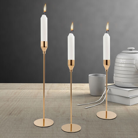 Randaco Kerzenständer 3er Kerzenhalter für aus Gold Eisen Wohnzimmer Anlässe, Partys, Hochzeiten, besondere