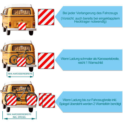 Randaco Warntafel PKW Wohmobil Spanien und Italien Anhänger Wohnwagen 2 in1  50x50cm