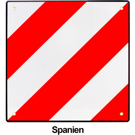 Warntafel Warnschild für hinten Spanien Italien 2 in 1 50x50cm Für  Fahrradträger