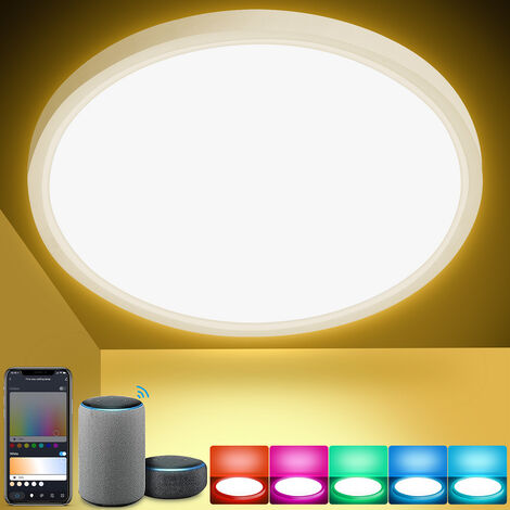 LED Panel rund, flache Deckenleuchte, Backlight, Deckenlampe