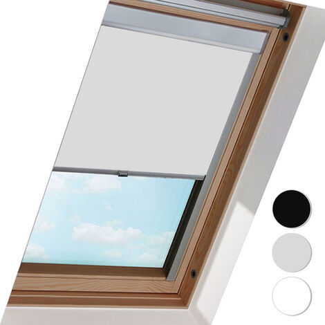 Sonnenschutz Abdunkelung Thermo Rollos für VELUX Fenster Stoffe außen alu  silber
