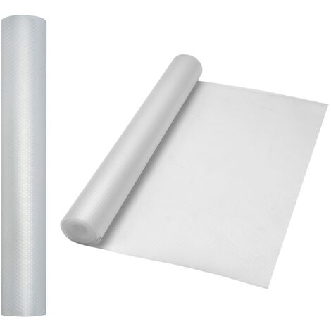Randaco 2er Set Schubladenmatte Einlegeböden Regale Antirutschmatte  zuschneidbar 500 x 45cm,Transparentes Weiß