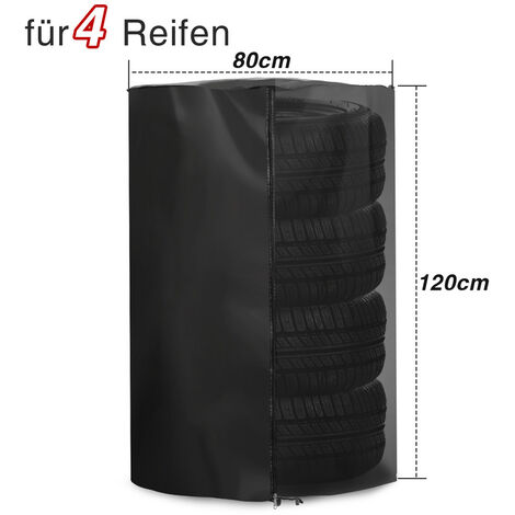 Randaco 80x120cm Reifentasche Reifenhülle Reifensack Reifenabdeckung  Schutzhülle für 4 Reifen - Schwarz