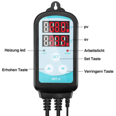Randaco Temperaturregler Infrarotheizungen LCD-PID-Temperaturregler 3000W  Digitaler Controller Thermostat 230V