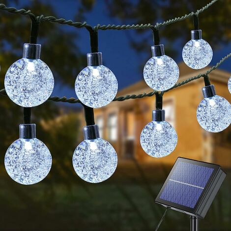 Apuwe Lot de 4 guirlandes lumineuses solaires de Noël Blanc chaud 480 LED avec 8 modes d'éclairage Étanche Décoration Fil de cuivre 