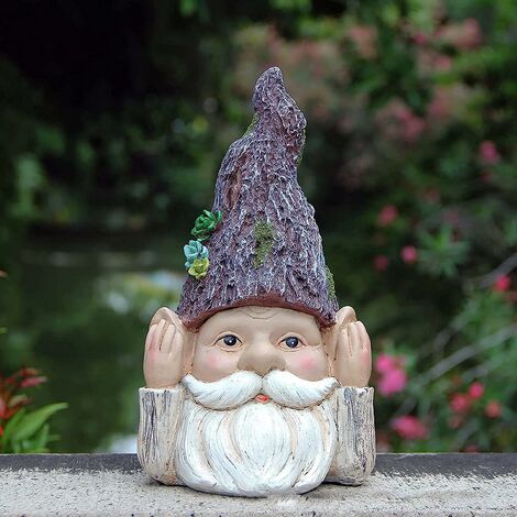 Torche Petit Nain Ornements de Jardin de Résine Accessoires Extérieurs Statue en Résine à Énergie Solaire Figurine GNOME Résine Ornements Extérieur Jardi lumière extérieure Jardin Sculptures 