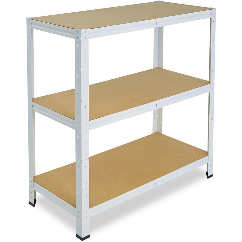 shelfplaza® HOME 100x40x60 cm Estantería blanca / estanterías fuertes / estantería de 3 baldas / estanterías metálicas almacenaje / estantería de metal insertable / capacidad de carga de 175kg