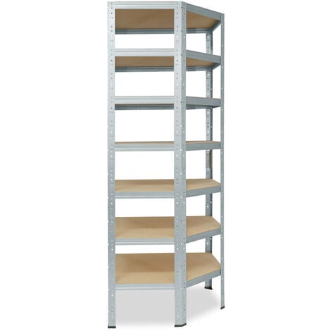 shelfplaza® HOME 230x80x50 cm Estantería esquina metálica de almacenaje /  Estantería blanca con 7 baldas / estantería