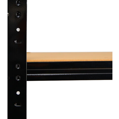 shelfplaza® BLACK 180x23x23 cm Estantería negra / estanterías fuertes /  estantería de 5 baldas / estanterías metálicas almacenaje /