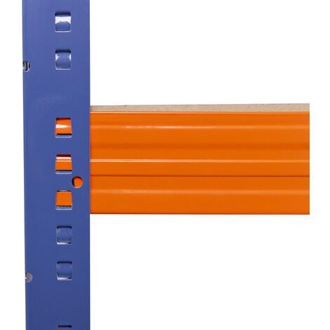 shelfplaza® PRO 200x100x50 cm Estantería azul naranja / estanterías fuertes  / estantería de 5 baldas / estanterías metálicas