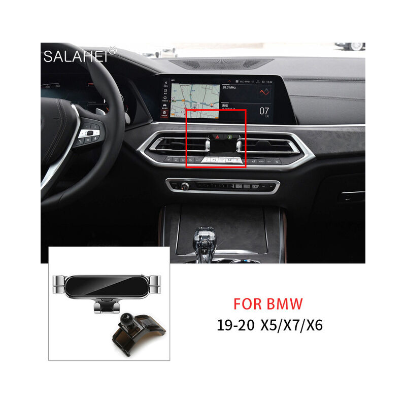 Soporte de teléfono para coche, montaje de rejilla de ventilación, Smartphone, GPS, accesorios para coche, para BMW G05 G06 G07 X5 X6 X7 G05 G07 2019-2020,Silver