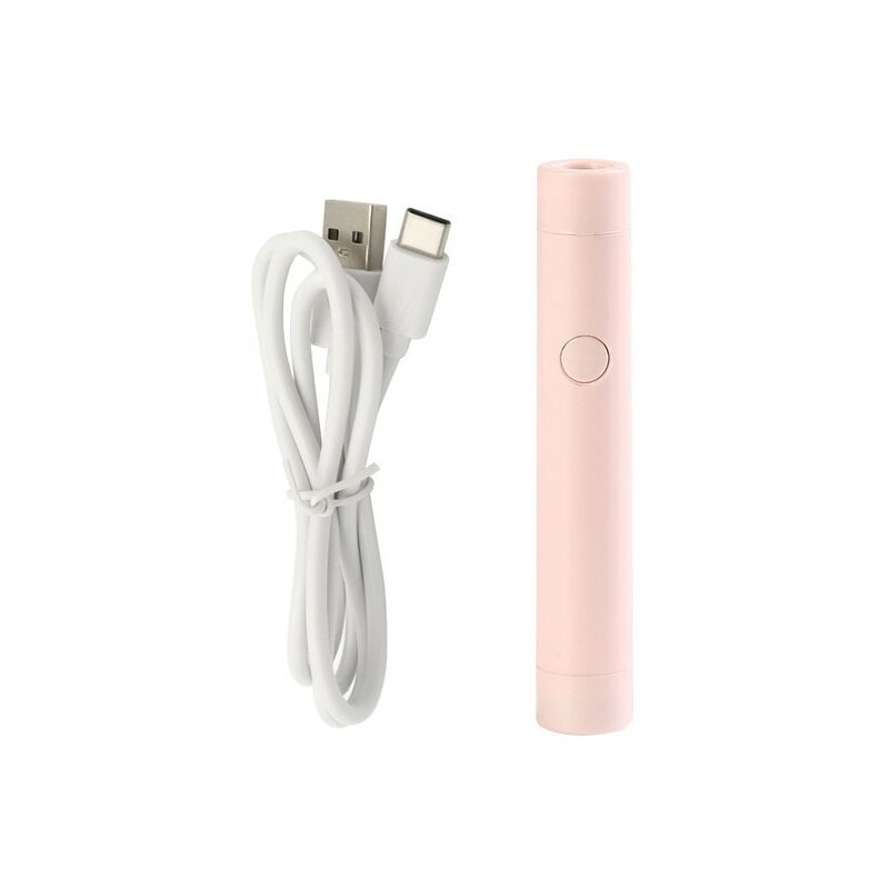 Mini lámpara de uñas con batería, linterna portátil usb, tipo bolígrafo, máquina de terapia de luz LED, lámpara ultravioleta para hornear uñas,Rosa