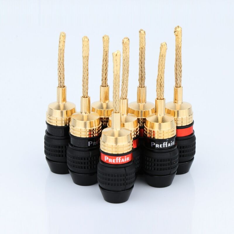 Fuienko-altavoz BA1465 de alta calidad, Cable de cobre trenzado de 2mm, conector de enchufes de plátano, Cable de altavoz HIFI, 8 Uds.,1 pack(8pcs)