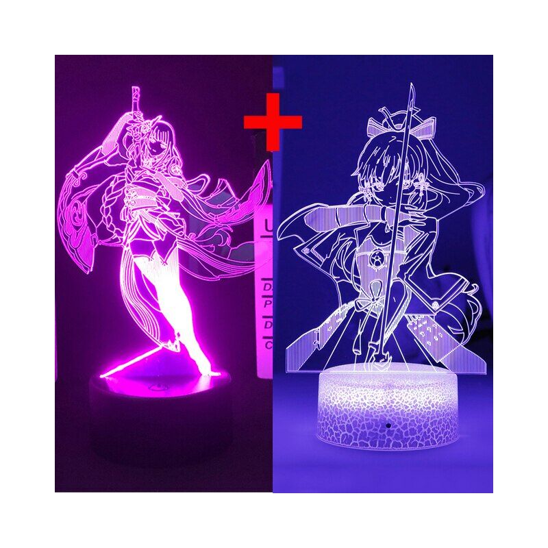 2 juegos de juego Genshin Impact Xiao constelación 3D Led luz de noche Anime lámpara de escritorio para decoración de habitación de niños Regalo de Cumpleaños de Navidad,Style 11