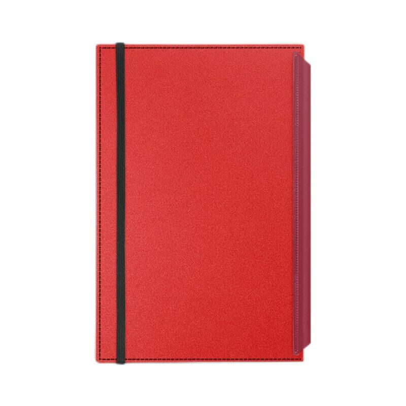 Carpeta de archivos A4 plegable con banda elástica, portapapeles plegable con bolsillo, tableros ligeros con Clip, suministros de oficina para Escuela de Medicina,Rojo