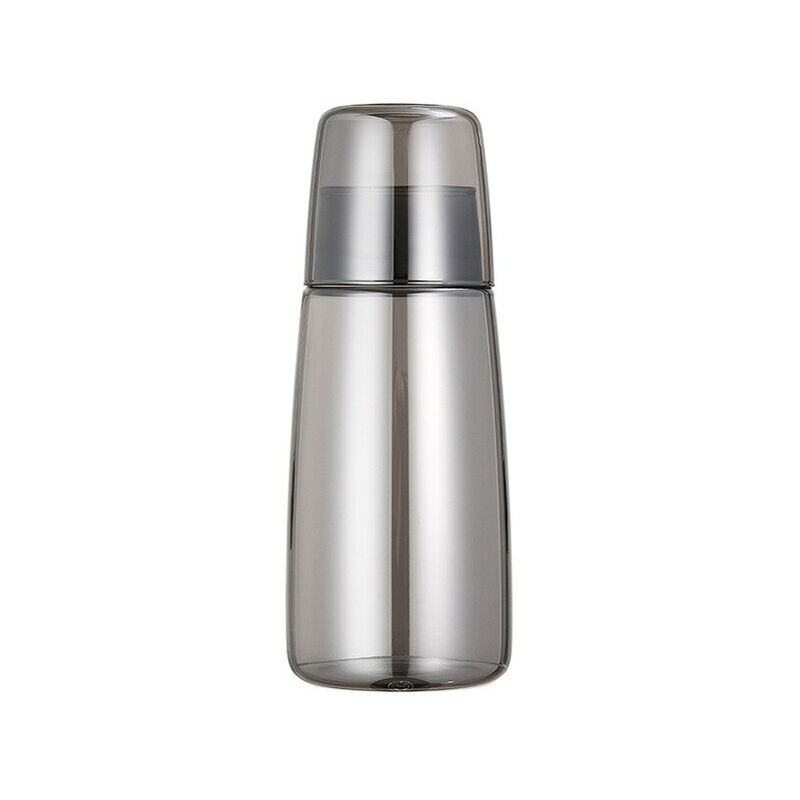 Botellas de agua fría de vidrio de 750ml con taza de vidrio, hervidor de flores resistente al calor, hervidor de agua para zumo, cerveza, tetera, café, leche, Vasos,Gray