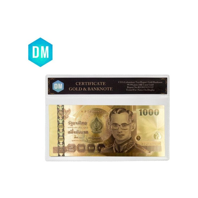Billete de oro de 24k de Tailandia 100, regalo de empresa personalizado, billetes reales, mundo del dinero, papel, Bhumibol de adulto,style 1