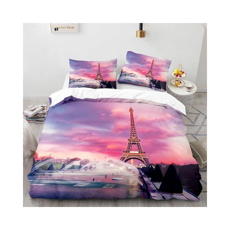 Juego de fundas de edredón de la Torre Eiffel, ropa de cama con estampado Digital 3d, diseño de moda, juego de cama,12,228x228cm 3pcs