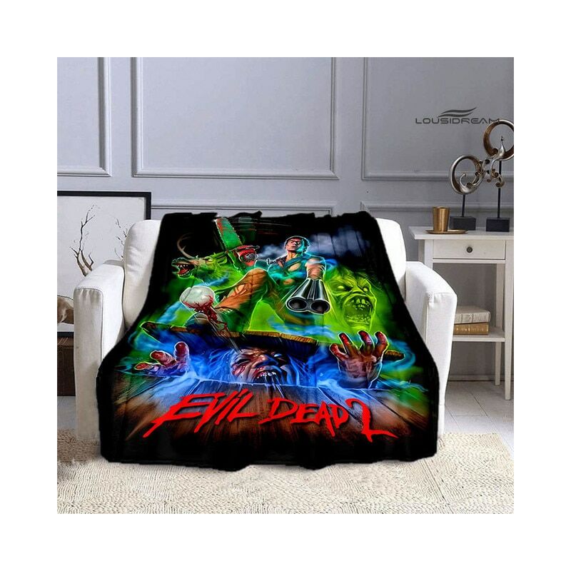 Mantas con estampado de la película Evil Dead para niños, mantas cálidas de franela, suaves y cómodas, mantas de viaje para el hogar, regalos de cumpleaños,11,130x150cm