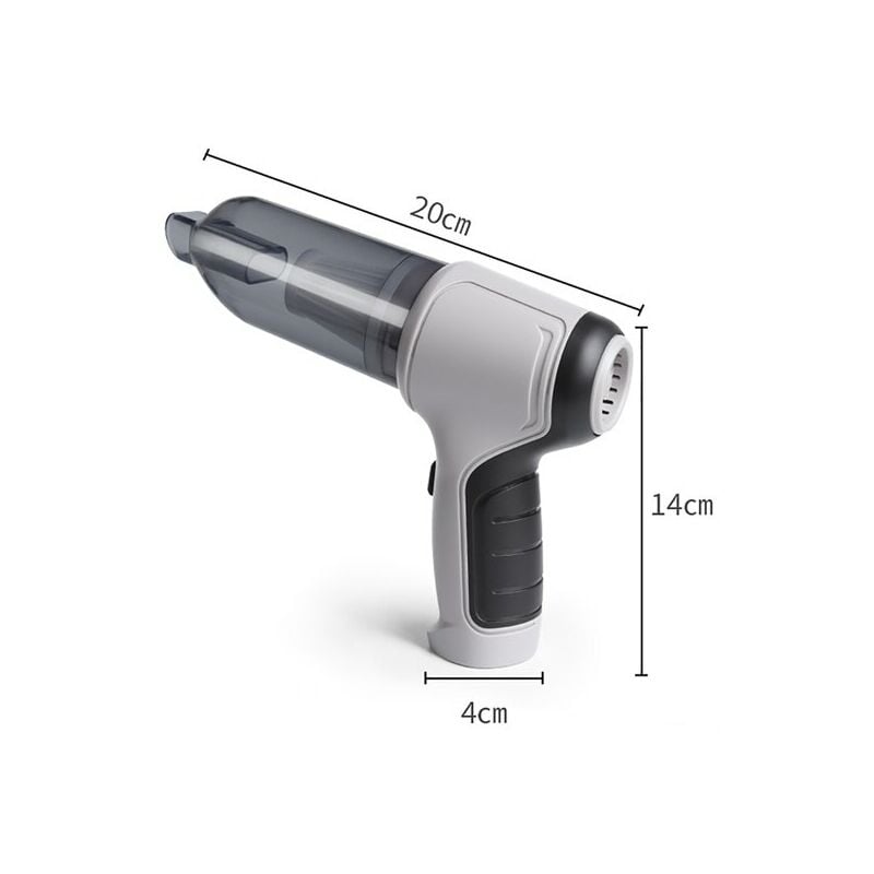 Aspirador de coche 3 en 1 con carga inalámbrica, aspirador de mano potente, plumero de aire, colector de polvo electrónico, limpiador para coche, hogar, sofá,White