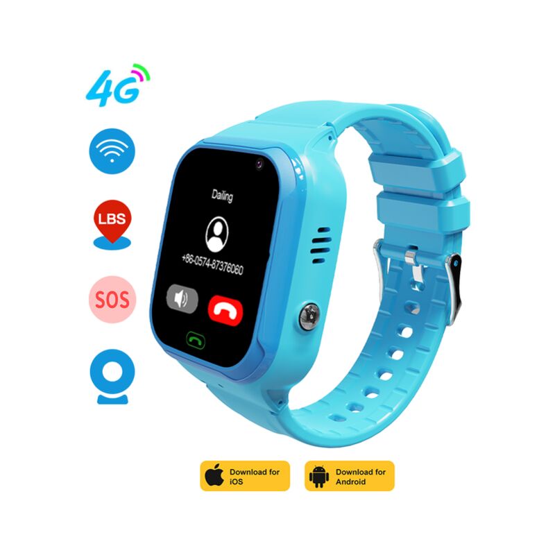 Reloj inteligente 4G para niños, dispositivo con tarjeta SIM, WIFI, red GPS, IP67, impermeable, ubicación en tiempo Real, cámara, videollamada, rastreador de teléfono,blue,Asia version