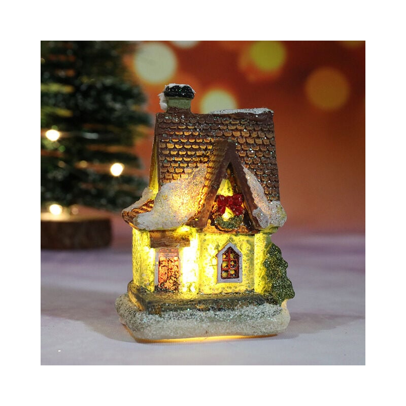 Decoraciones navideñas, casa pequeña de resina, Micro paisaje, casa de resina, adornos infantiles, regalo de Navidad, regalo de cumpleaños,G