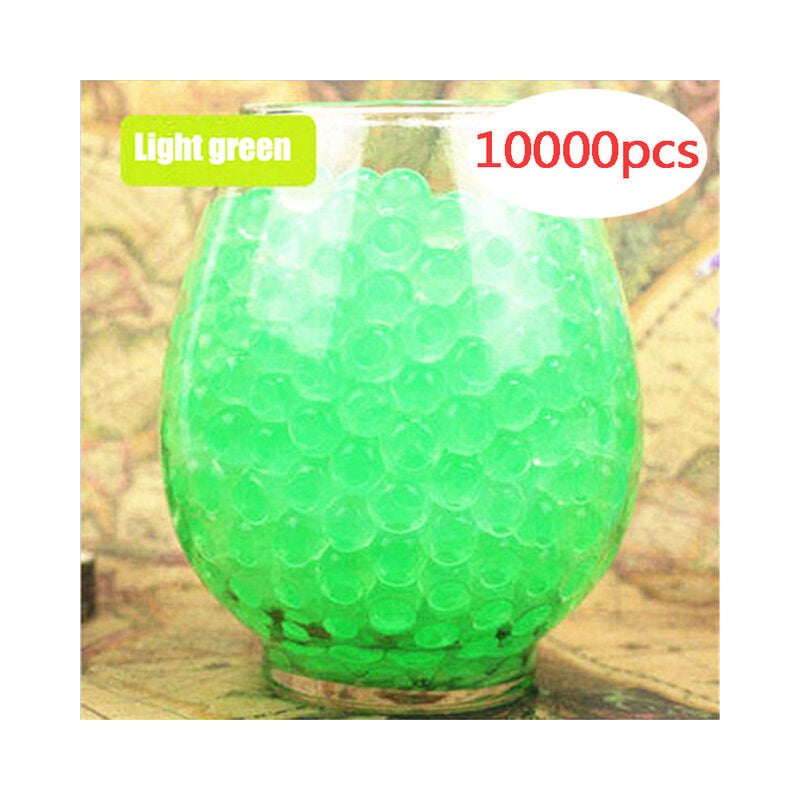 Paintball fuerte para cultivo de pistola, bolas de hidrogel de suelo de cristal, bolas de agua, bolas de crecimiento de gel de agua, bolas de agua 5z,10000-light green