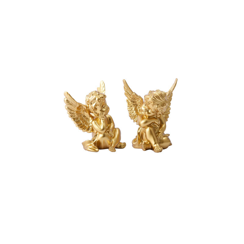 Resina Europea oro blanco lindo Ángel Cupido decoración artesanías creativo adorno de escritorio regalos de boda de Navidad estatuillas estatua,style 2