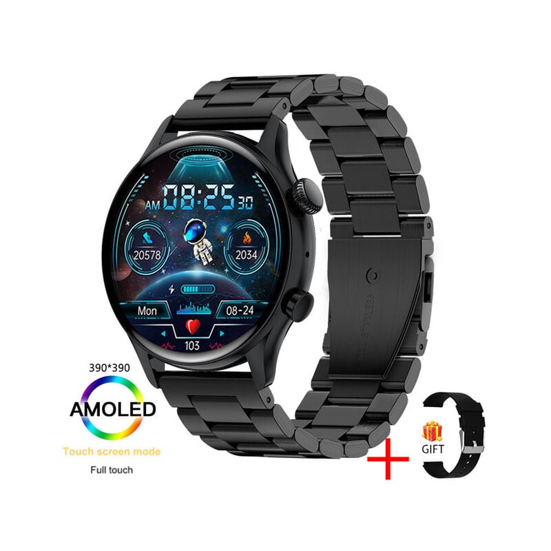 Reloj inteligente deportivo para mujer, pulsera con Bluetooth, llamadas, NFC, pantalla siempre personalizada, para Huawei y Xiaomi, 2022,Steel Black A,España