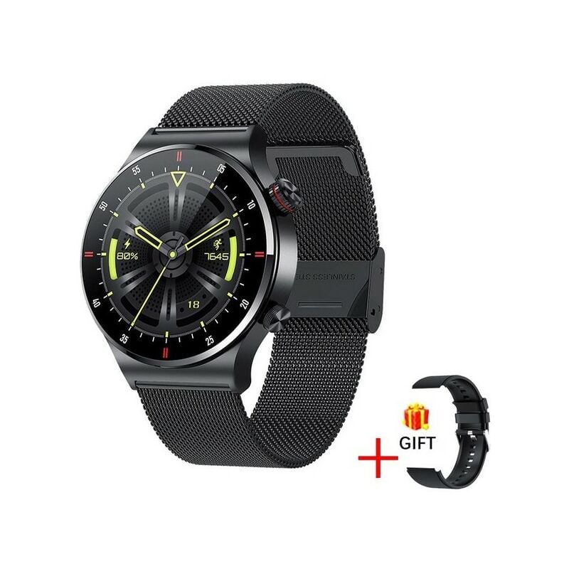 Fuienko-reloj inteFuienkonte para hombre, accesorio de pulsera resistente al agua con llamadas, Bluetooth, control de la presión arterial, compatible con Android e iOS 2022, NFC,net black,CHINA