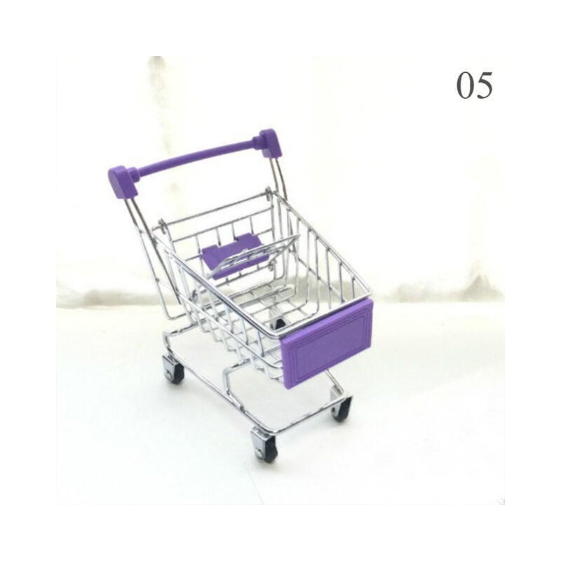 Mini carrito de compras de 10 colores, cesta de almacenamiento, simulación divertida, carritos de mano para supermercado, decoración de escritorio, juguetes para niños, regalos,5