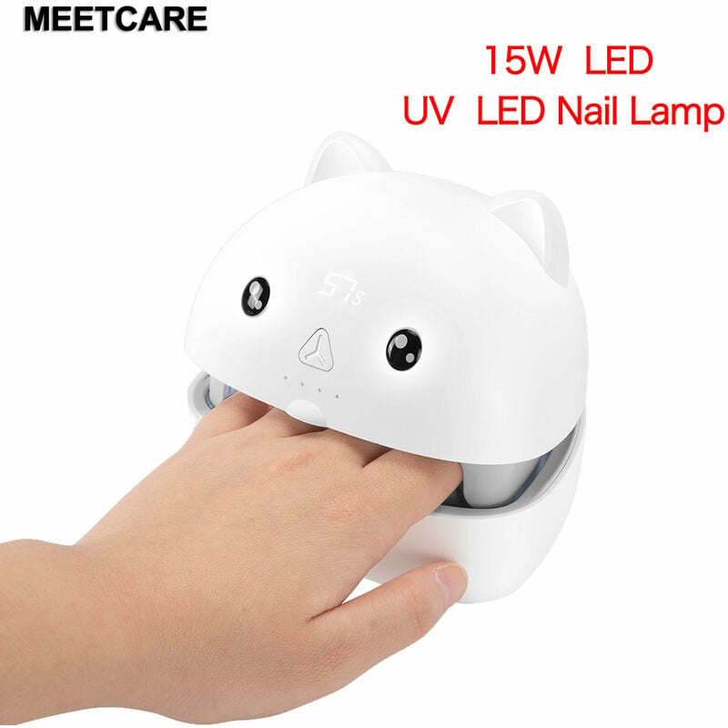 Lámpara portátil UV LED para secado de uñas, 15W, para manicura, esmalte de Gel, herramienta artística,with nail tool