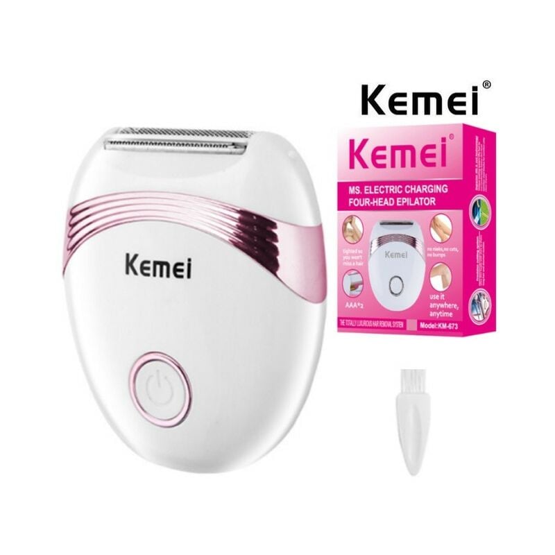 Kemei-Afeitadora eléctrica Original para mujer, afeitadora facial corporal, axilas, recortadora de bikini, depilación de piernas, Afeitadora eléctrica para cuerpo completo,With box