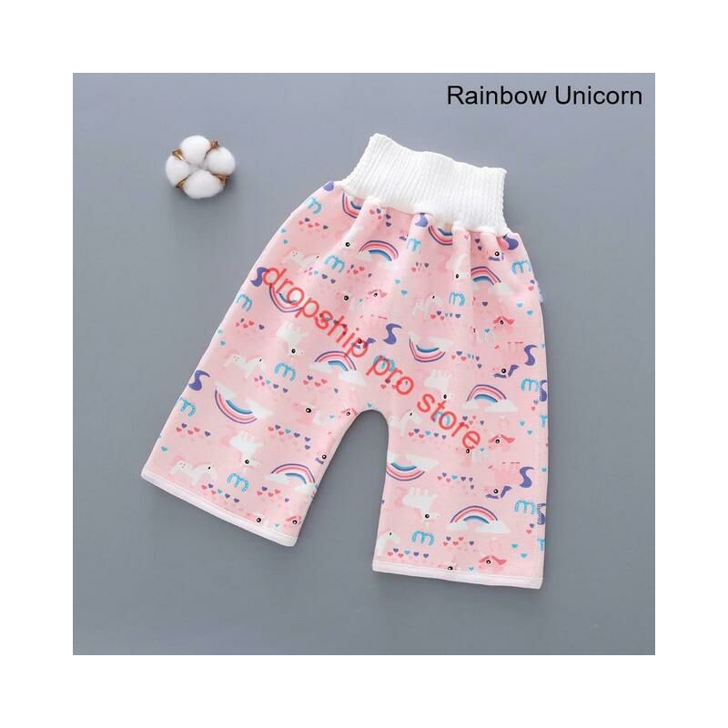 Falda de pañales 2 en 1 para niños y adultos, pantalones cortos absorbentes de verano, antifugas, gran regalo,F2,L (4-10 years)