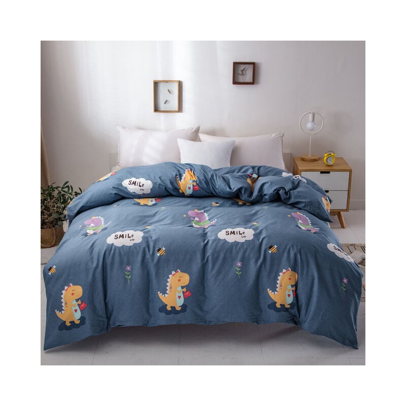 Funda nórdica con estampado de dibujos animados, juego de cama bonito, colchas de algodón para cama doble, para estudiantes y adultos, General 150x200 160 180 220x240,Gris claro,180x220cm