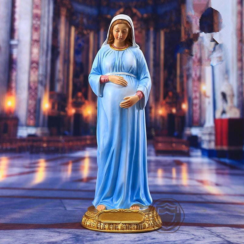 Estatua de resina de María, Madre de Dios, Estatua de la Virgen María embarazada, regalo de embarazo para madres primerizas
